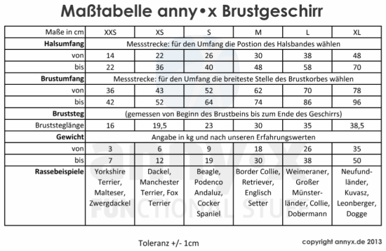 Preview: annyx Brustgeschirr Fun grau/eisblau