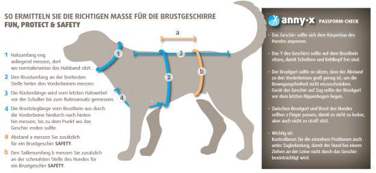 Preview: annyx Brustgeschirr Fun grau/eisblau