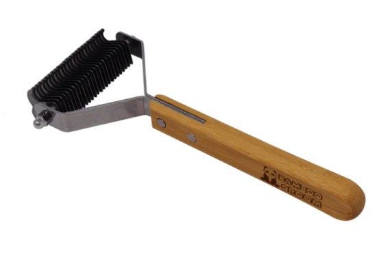 BAMBOO GROOM Doppelseitiger Unterwollkamm/Entfilzungskamm