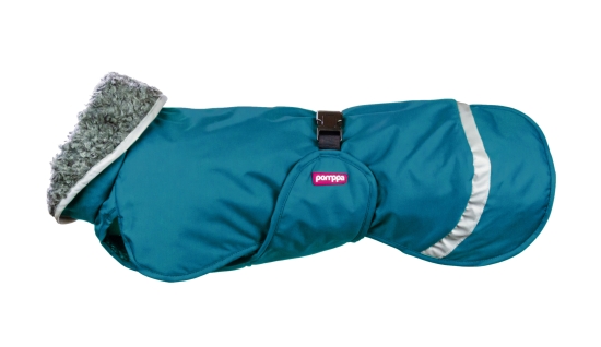 PerusPomppa Hunde Wintermantel petrol
