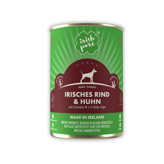 Irish Pure Nassfutter – Irisches Rind & Huhn mit Gemüse & Kelp-Alge (Getreidefrei)