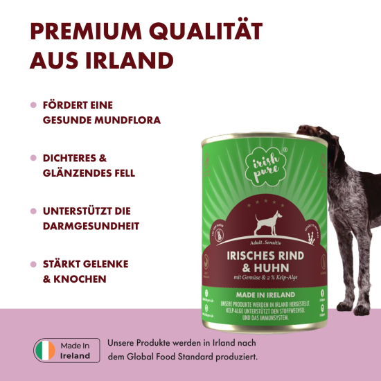 Preview: Irish Pure Nassfutter – Irisches Rind & Huhn mit Gemüse & Kelp-Alge (Getreidefrei)