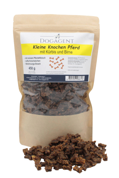 Kleine Knochen Pferd mit Kürbis & Birne