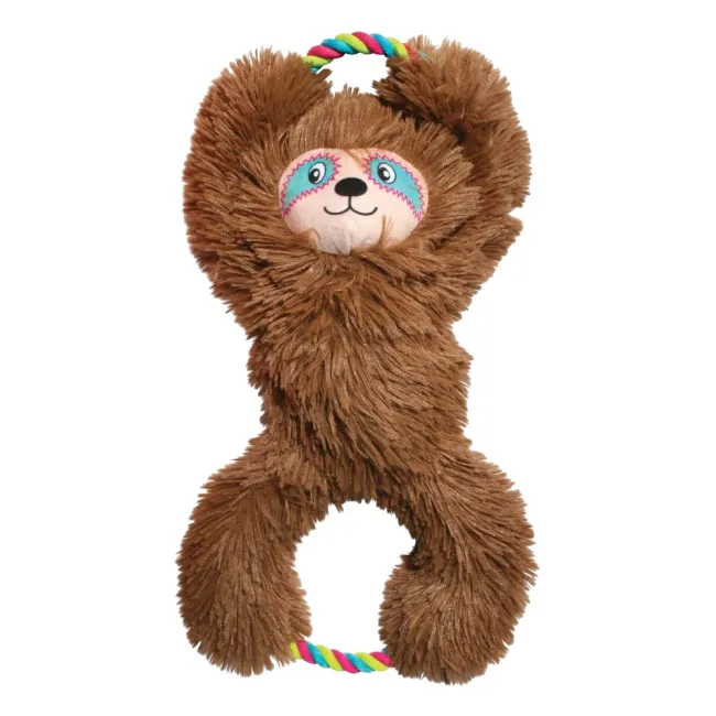 KONG® Tuggz™ Faultier XL – Extra großes Hundespielzeug mit Tau & Knisterarmen
