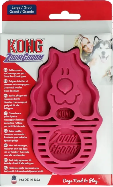 KONG ZoomGroom Hundebürste – 2-in-1 Massagestriegel & Fellwechsel-Bürste