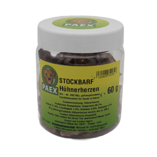 Hühnerherzen gefriergetrocknet - Stockbarf 60 g