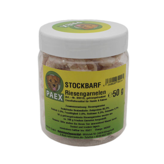 Riesengarnelen gefriergetrocknet - Stockbarf 50 g