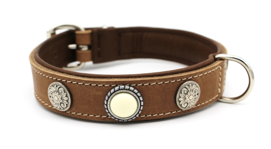Lederhalsband Vintage taupe - Fettleder
