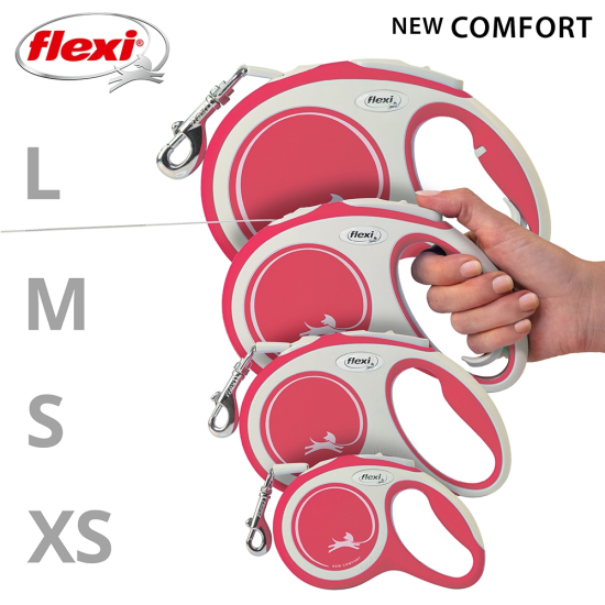 Preview: flexi Hundeleine New Comfort rot 5m, 8m