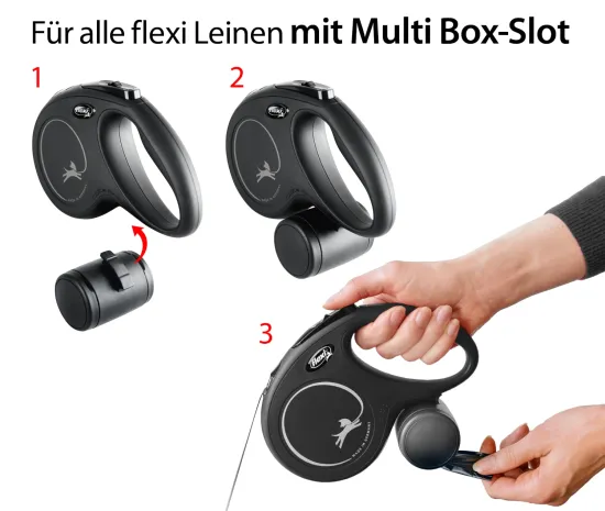 Preview: Flexi Multi Box schwarz - Für Leckerlis oder Kotbeutel