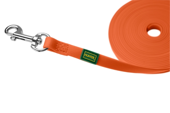 Preview: HUNTER Schleppleine Convenience Neonorange – Wasserfeste Suchleine ohne Handschlaufe (5m / 12m)