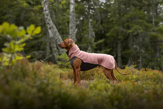 Preview: Pomppa PolarPomppa Hundepullover Mallow (Altrosa) – Warme Fleecejacke mit Reißverschluss