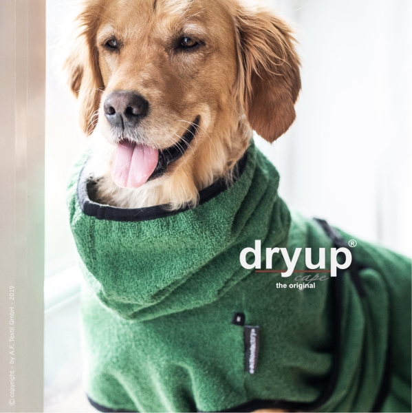 DRYUP Trockencape Hundebademantel dunkelgrün