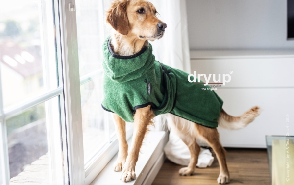 DRYUP Trockencape Hundebademantel dunkelgrün