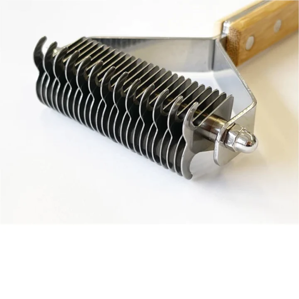 BAMBOO GROOM Doppelseitiger Unterwollkamm/Entfilzungskamm