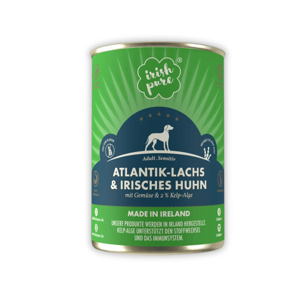 Irish Pure Nassfutter – Atlantik-Lachs & Irisches Huhn mit Gemüse & Kelp-Alge (Getreidefrei)