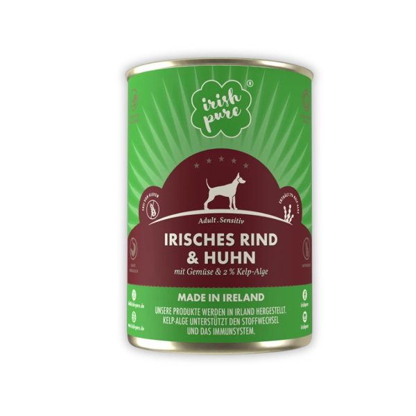 Irish Pure Nassfutter – Irisches Rind & Huhn mit Gemüse & Kelp-Alge (Getreidefrei)