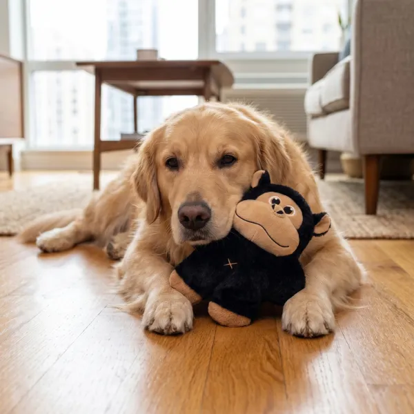 KONG® Snuzzles Gorilla XL – Extra großes Plüsch-Hundespielzeug mit Ganzkörper-Quietscher