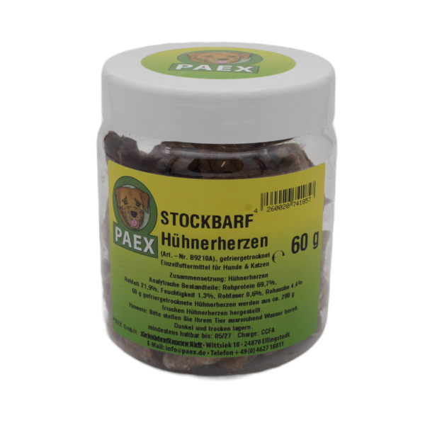 Hühnerherzen gefriergetrocknet - Stockbarf 60 g