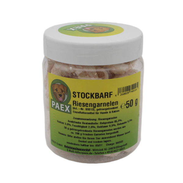 Riesengarnelen gefriergetrocknet - Stockbarf 50 g