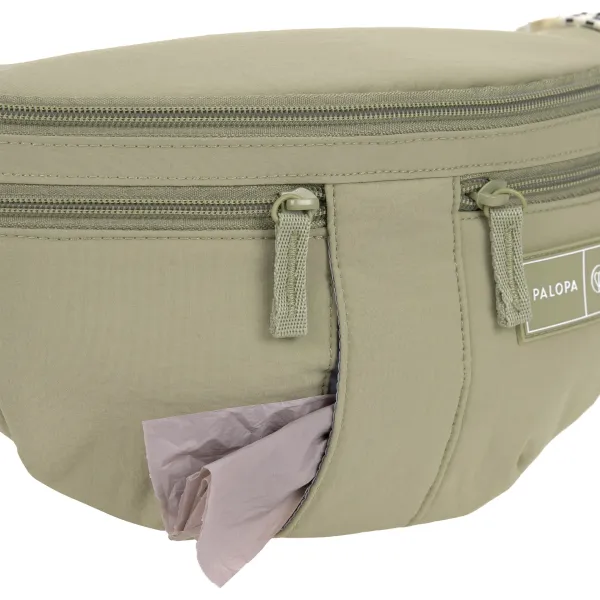 PALOPA Leckerlibeutel Crinkled Emma Pale Olive – Stylische 3-in-1 Gassitasche