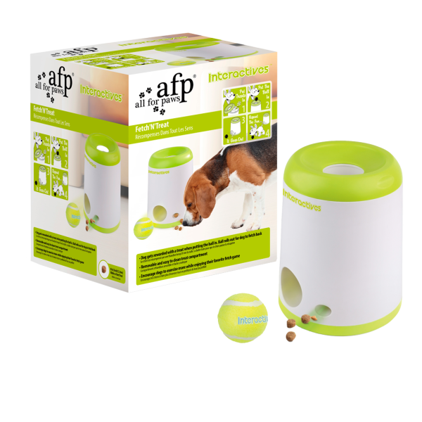 AFP Interactives Fetch'N'Treat – Intelligentes Hundespielzeug & Belohnungsautomat (inkl. Tennisball)