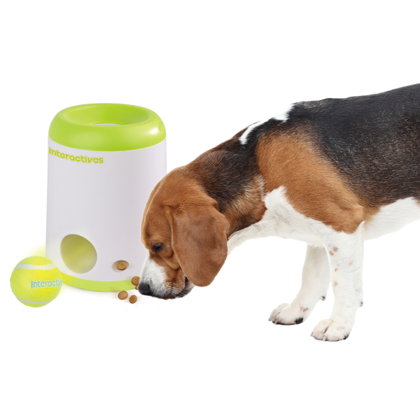 AFP Interactives Fetch'N'Treat – Intelligentes Hundespielzeug & Belohnungsautomat (inkl. Tennisball)