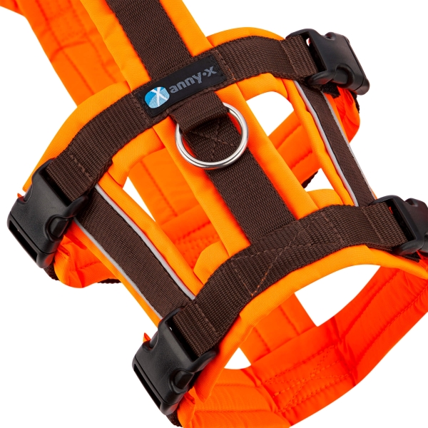 annyx Brustgeschirr Safety Protect leuchtorange/braun